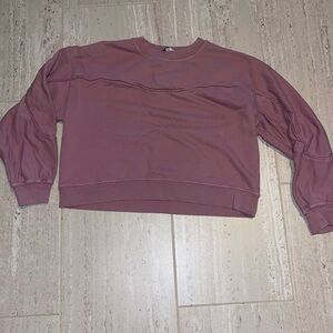 Joie Hospers Mauve Purple Cropped Sweatshirt Womens L Boxy USA